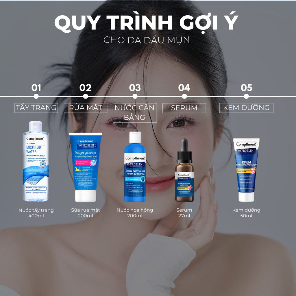 Mô tả Bộ Chăm Sóc Da Mặt Serum & Kem Dưỡng Compliment Cấp Ẩm Và Phục Hồi Da, Giảm Mụn Mờ Thâm Hiệu Quả - 7