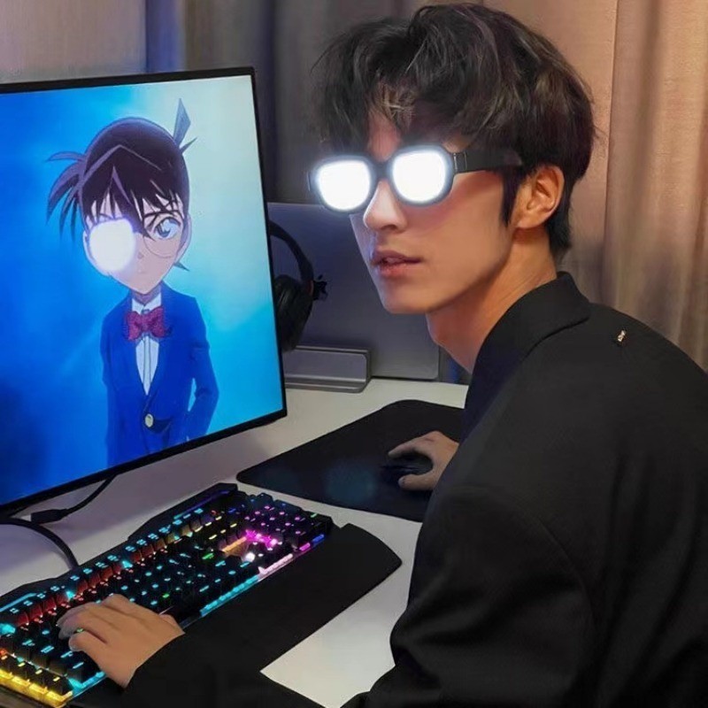 Thời Trang Nam Nữ Đèn LED Dạ Quang Kính Mắt Anime Kính Cosplay Trắng ...