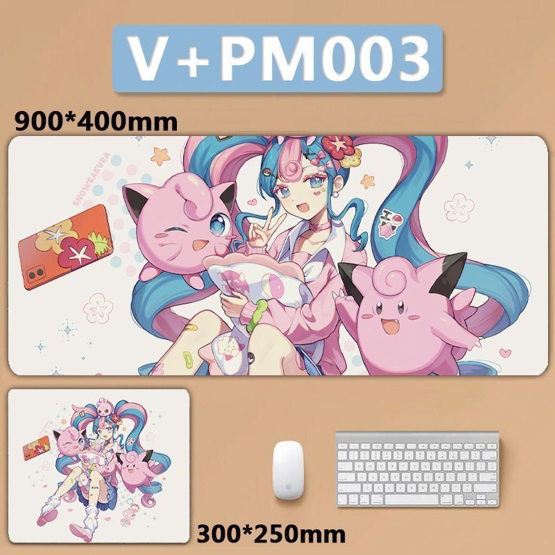 Phong Cách Mới Miếng Lót Chuột Purin Hatsune Miku Hatsune Miku Pokémon Fan Mouse Pad Quá Khổ Seaming