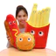 Bộ sưu tập đồ chơi sang trọng thực phẩm hoạt hình đáng yêu với xúc xích Hamburger bỏng ngô Khoai tây chiên Kem và gấu bông