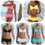 Bộ đồ bơi không lưng thời trang Bikini màu trơn cổ điển dành cho nữ có miếng đệm ngực