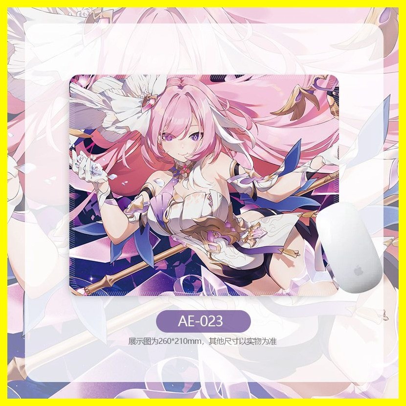 [Zoci] Miếng lót chuột Honkai Impact 3 Tấm lót chuột Elysia cỡ vừa thu gọn 3 Miếng đệm bàn ngoại vi trò chơi hai chiều Làm dày đường may