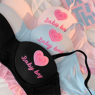 1 Bộ Áo Ngực Nữ + Quần Lót Liền Mạch Mềm Xốp Thanh Niên Cô Gái Không Dây Quần Lót Cardioid Thời Trang Push Up Nữ Bralette