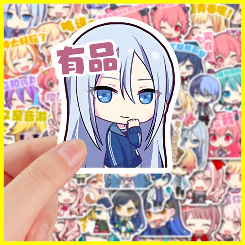 [Zoci] Sticker Project Sekai Sân khấu đầy màu sắc! Feat Hatsune Miku (72 Tờ) Phiên Bản Q Kế Hoạch Thế Giới Dán Hoạt Hình Dễ Thương Hai Chiều Cô Gái Dễ Thương Ốp Lưng Điện Thoại diy Sổ Tay Dán