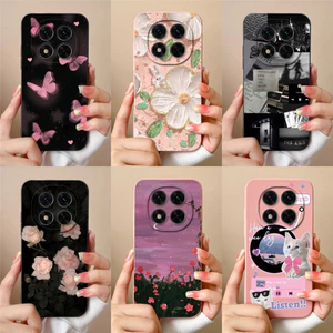 Vỏ Thiết Kế Mới Cho Redmi Note 14 Pro 4G 5G Fantasy Tím Bướm Bảo Vệ Silicon Mềm TPU Ốp điện thoại Cho RedmiNote14Pro 4G 5G Siêu Mỏng Capa