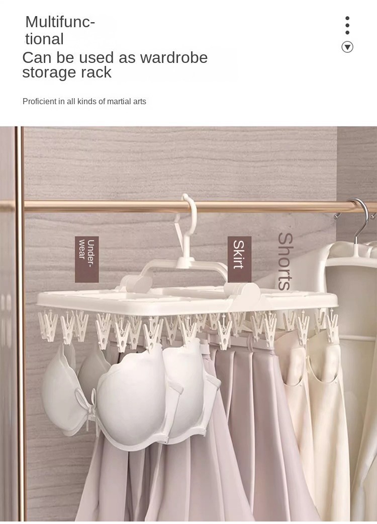 Mô tả Jujiajia Hộ Gia Đình Đa Năng Móc Treo Quần Áo Kích Thước Lớn Tăng Tốc Sấy Quần Áo Kẹp Mạnh Không Dễ Rơi giá treo quần áo cây treo quần áo - 3