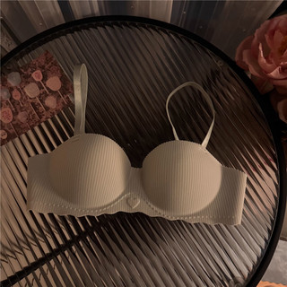6 Màu Sắc Thanh Niên Cô Gái Mềm Xốp Sọc Áo Ngực Liền Mạch Cardioid Nữ Push Up Bralette Quần Lót 3 / 4 Cốc Nữ Không Dây Đồ Lót