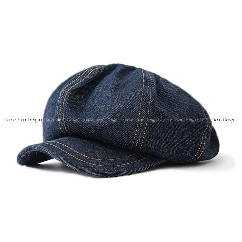 Have u desgin Cowboy Beret Nữ Mặt Mũ Nhỏ 2024 Xuân Hè Nguyên Chất Cotton Retro Hình Bát Giác Mũ Đầu Lớn Chu Vi Đám Mây Mũ Họa Sĩ Mũ