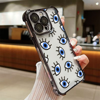 Lucky Eye Blue Evil Eye Print Cover Vỏ điện thoại trong suốt mạ điện cho IPHONE Apple 16E 16 15 14 PLUS 13 12 11 PRO XR XS X MAX Vỏ silicon Điện thoại di động