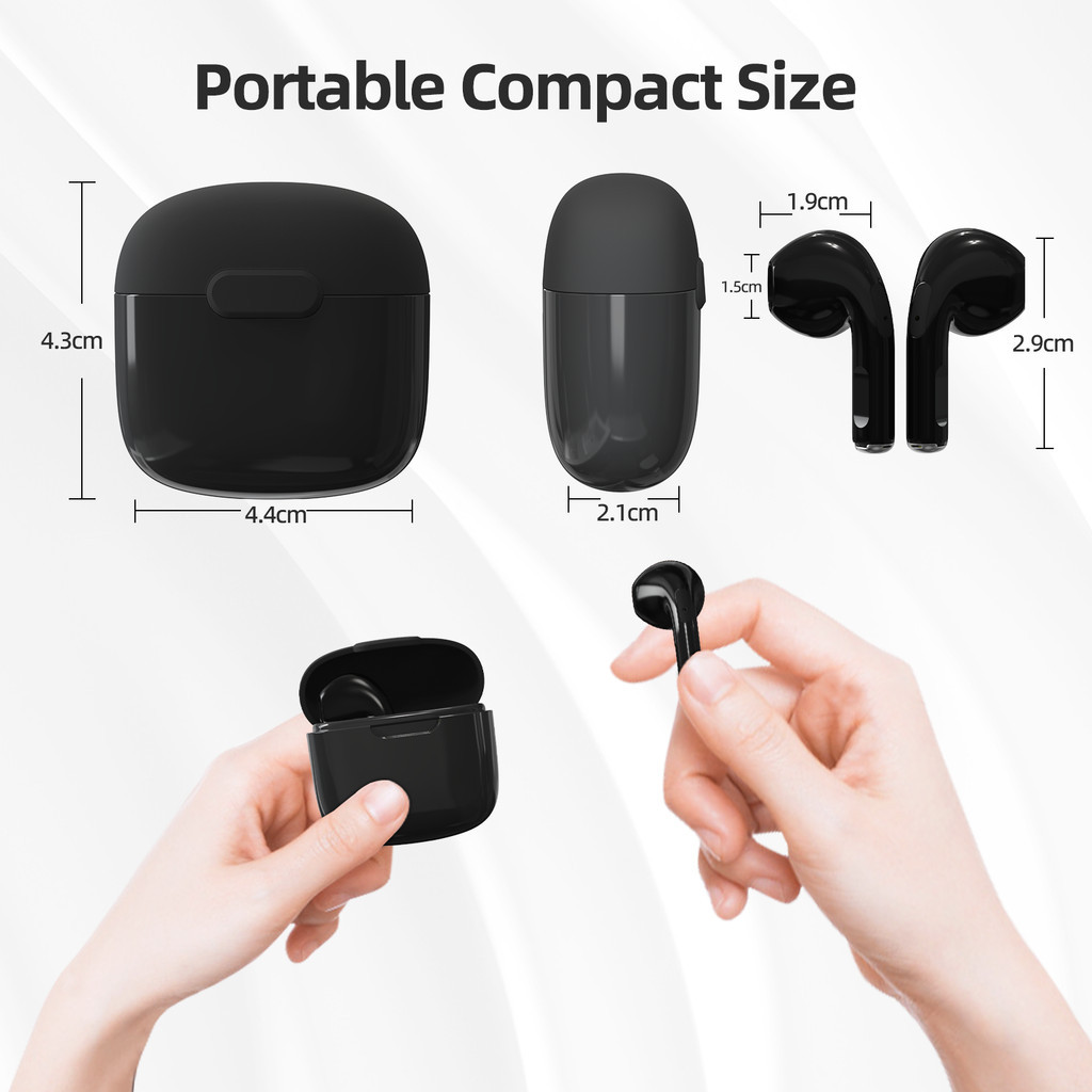 Mô tả GOOJODOQ Tai nghe không dây GOOOJODEQ BT5.3 Tự động ghép đôi Comfort Fit Âm thanh Hi-Fi Điều khiển cảm ứng Type-C Sạc pin 25mAh / 180mAh - 12