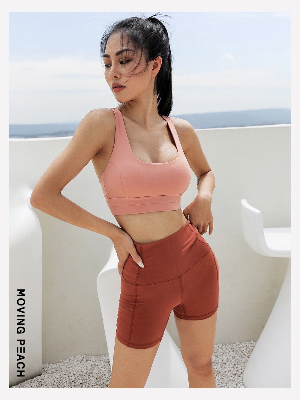 Mô tả MOVING PEACH Áo Lót Thể Thao Nâng Ngực Nữ Không Dây JBJ - 4