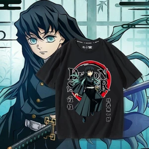 Phong Cách Mới Áo Thun Tay Ngắn Demon Slayer Muichirou Demon Slayer Giả Mạo Slayer Làng Chương Kasumiichi Tokito Muichiro Chung Anime Hàng Hóa Mùa Hè Rời