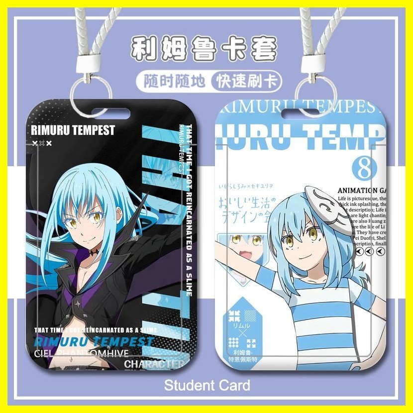 [Zoci] Hộp đựng thẻ Rimuru Tempest tái sinh, giá đỡ thẻ cứng cho thẻ học sinh/xe buýt, Limuru/Milim Nava