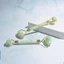 Jade Stone Face Massage Roller White Flower Jade Facial Beauty Tool