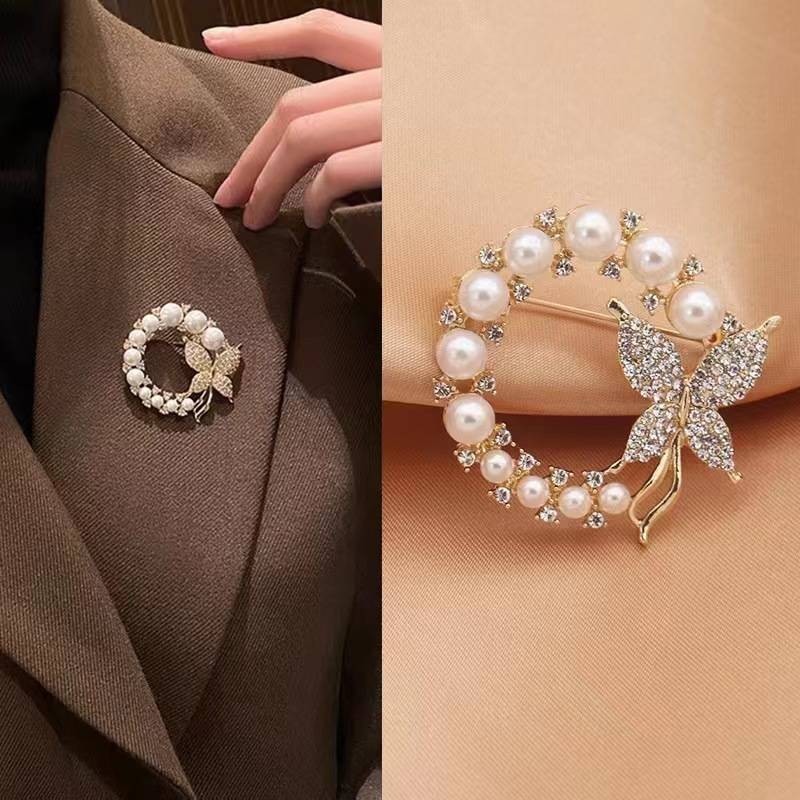 Zircon Thổ Cẩm Quần Áo Phụ Kiện Hoa Ngực Nữ