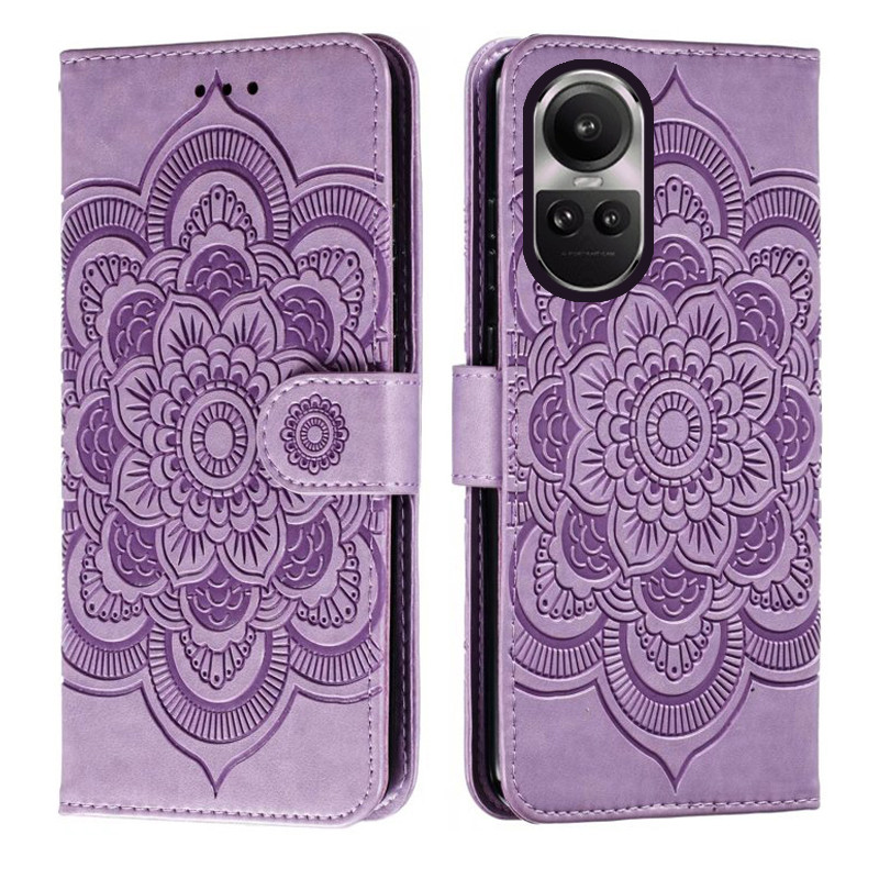 Ốp Điện Thoại Da Hoa Emboss Cho OPPO Reno10 Pro Reno 10 Pro 10Pro Datura Ví Lật Sách Bao Funda