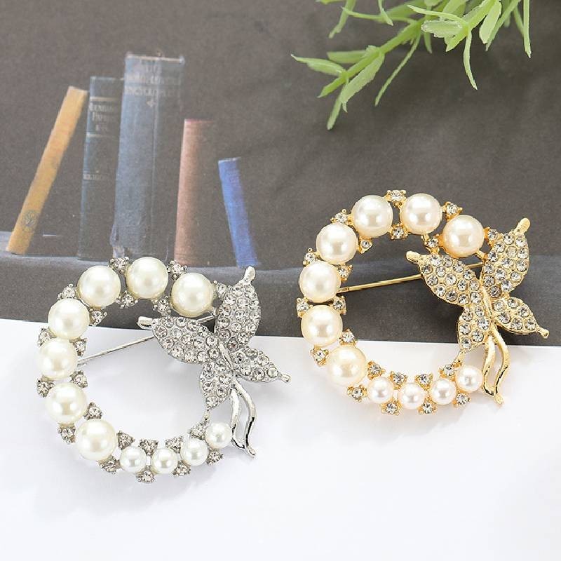 Zircon Thổ Cẩm Quần Áo Phụ Kiện Hoa Ngực Nữ