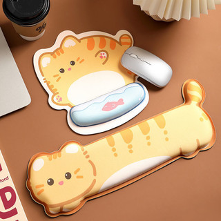 Bộ đệm cổ tay mèo màu cam Bộ đệm chuột + Bộ bàn phím