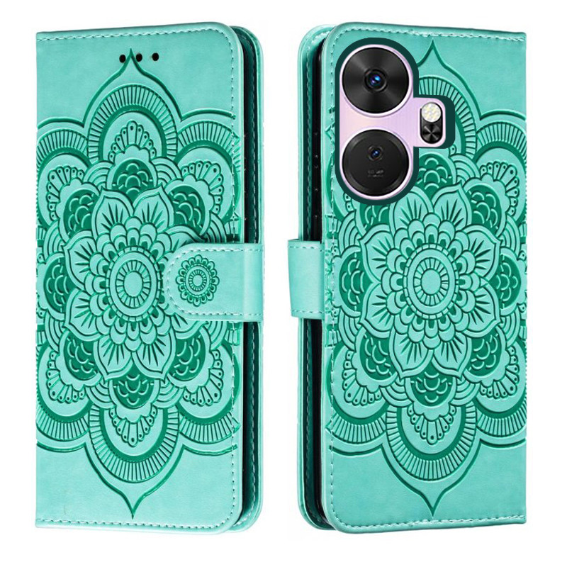 Ốp Điện Thoại Da Hoa Emboss Cho Itel P55 Plus PL63LN P55 A666L Power 55 5G 4G P661N Ví Datura Flip Book Case Cover Funda