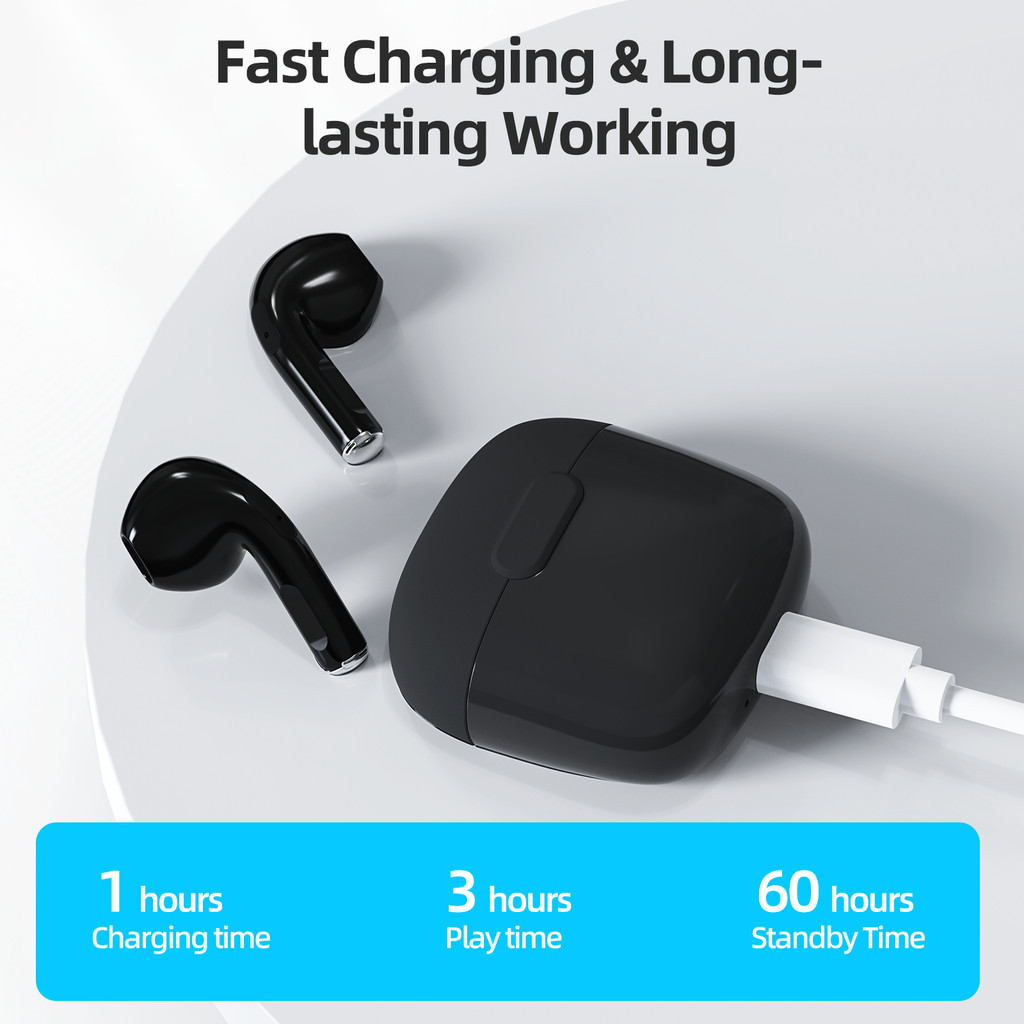 Mô tả GOOJODOQ Tai nghe không dây GOOOJODEQ BT5.3 Tự động ghép đôi Comfort Fit Âm thanh Hi-Fi Điều khiển cảm ứng Type-C Sạc pin 25mAh / 180mAh - 9