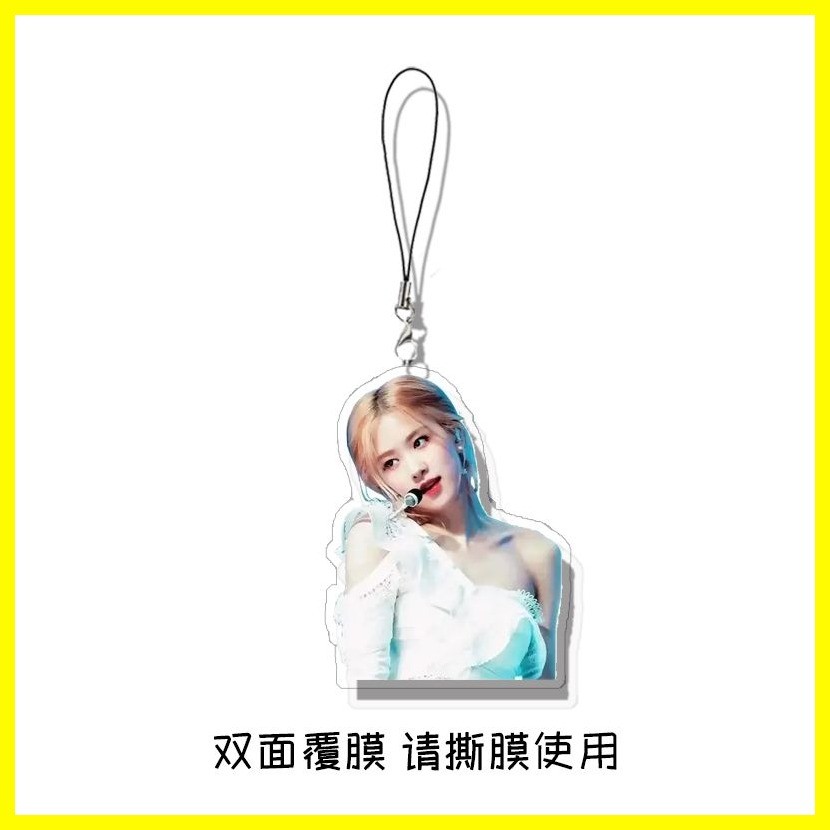 [Zoci] Dây chuyền điện thoại di động BLACKPINK Rosé Park Chae-Young Dây chuyền điện thoại di động Acrylic hai mặt Sandwich Schoolbag Mặt dây chuyền Quà tặng ngày lễ ngoại vi màu hồng