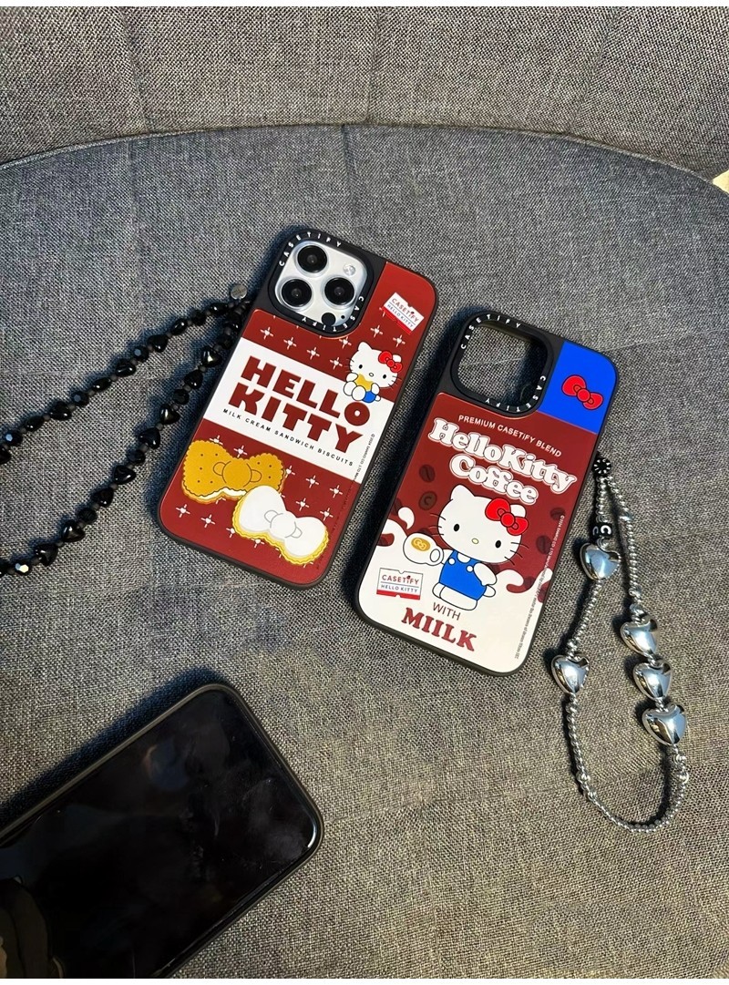 Casetify Hello Kitty Kỷ Niệm 50 Năm Ốp Lưng Điện Thoại iPhone 16 16Pro 11  12 13 14 15 Plus Pro Max Gương Cứng Màu Đen Bao