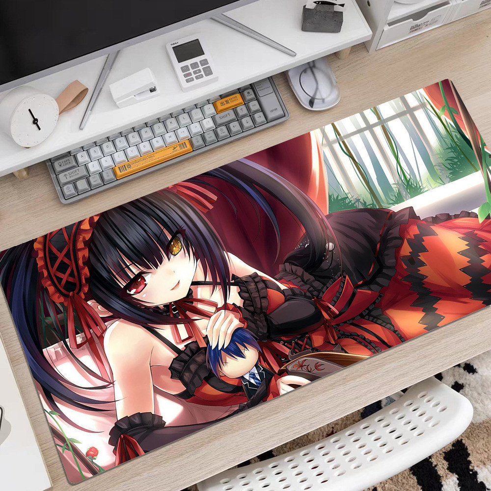Tokisaki Kurumi Mousepad Cao Su XXL Hoạt Hình Anime Chơi Game Miếng Lót Bàn Phím Chuột Thảm Để Bàn Thảm Phụ Kiện Cho PC Chuột Thảm