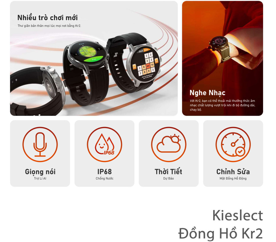 Mô tả Đồng hồ thông minh Kieslect KR 2 | 1.43 inch | AMOLED Super Dynamic | 360mAh | Nghe gọi trực tiếp | Chính Hãng - 10
