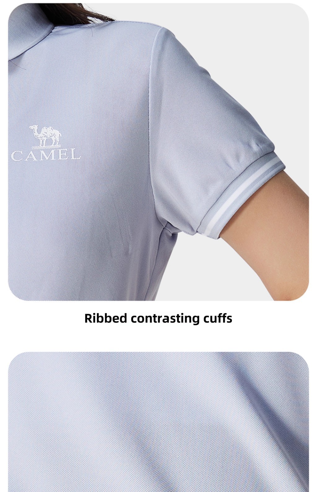 Mô tả Áo polo ngắn tay thể thao CAMEL nam nữ nhanh khô thoáng khí Áo thun thông thường - 9