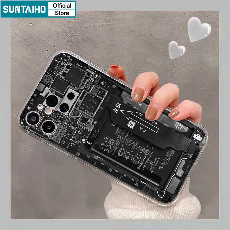 Mô tả Suntaiho Thời Trang Độc Đáo Vỏ Ngộ nghĩnh Bảng Mạch Họa Tiết Ốp lưng Cho Iphone 15 14 12 13 11 Pro Max IP 7 8 Plus Iphon X Xs XR Xs Max TPU Mềm Cao Cấp Chống Sốc Ốp Lưng - 2