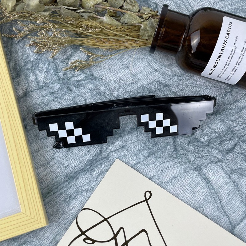 Kính râm khảm cổ điển Vuông 2D Pixel Kính râm ngộ nghĩnh cho nam nữ ...