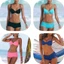 Bộ đồ bơi không lưng thời trang Bikini màu trơn cổ điển dành cho nữ có miếng đệm ngực