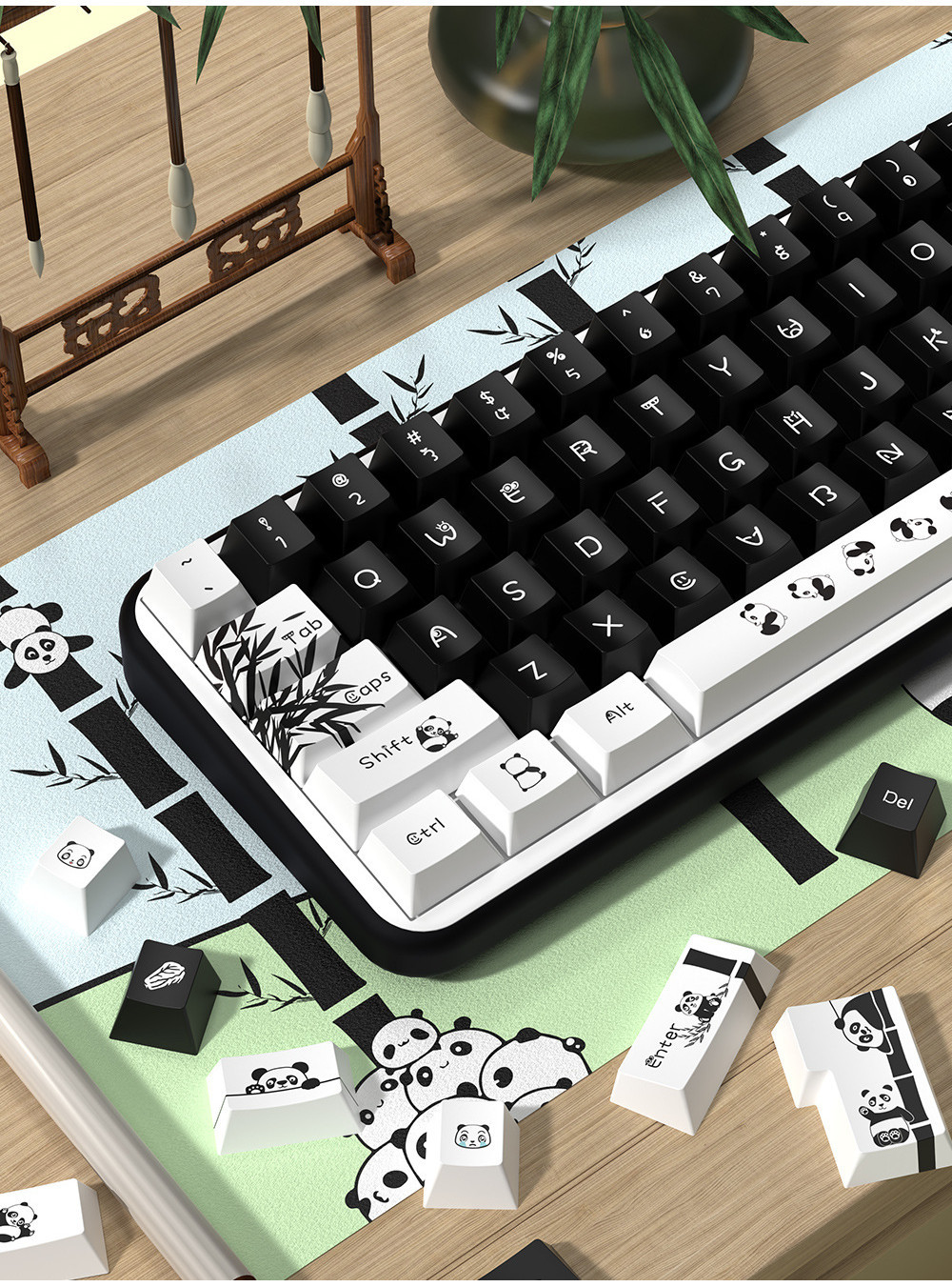 Panda Keycap Cherry Profile PBT Năm Mặt Nhuộm Thăng Hoa Bàn Phím Cơ ...