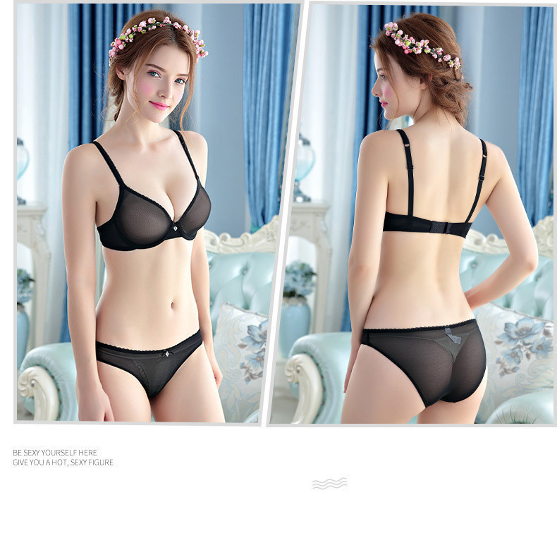 1 Bộ Nữ Áo Ngực Siêu Mỏng + Quần Lót Gạc Gợi Cảm Thanh Niên Cô Gái Không Miếng Bọt Biển Đồ Lót Vòng Thép Mềm Đẩy Lên Quần Lót Dây Nữ Bralette