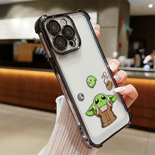 -Star Wars Baby Yoda Cover Vỏ Điện Thoại Trong Suốt Mạ Điện Cho IPHONE Apple 16E 16 15 14 PLUS 13 12 11 PRO XR XS X MAX Vỏ Silicon Điện Thoại Di Động