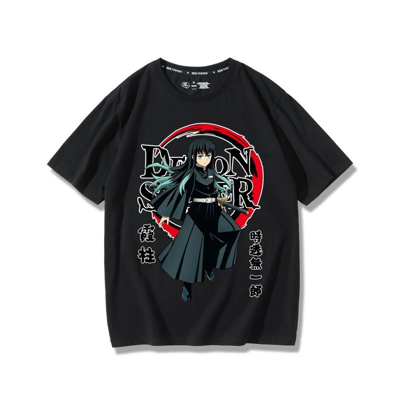 Phong Cách Mới Áo Thun Tay Ngắn Demon Slayer Muichirou Demon Slayer Giả Mạo Slayer Làng Chương Kasumiichi Tokito Muichiro Chung Anime Hàng Hóa Mùa Hè Rời