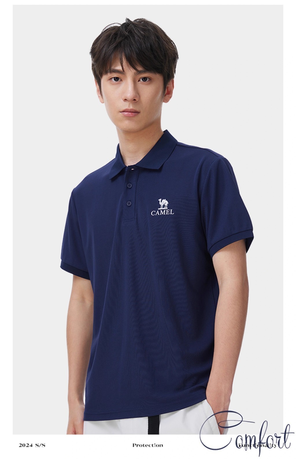Mô tả Áo polo ngắn tay thể thao CAMEL nam nữ nhanh khô thoáng khí Áo thun thông thường - 5