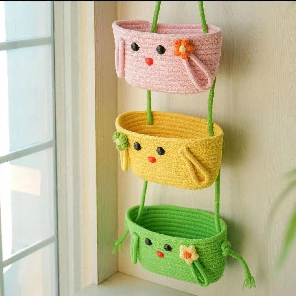 Hoạt Hình Master Dog Ba Lớp Giỏ Treo Sáng Tạo Handmade Phòng Khách Lối Vào Có Thể Treo Lưu Trữ