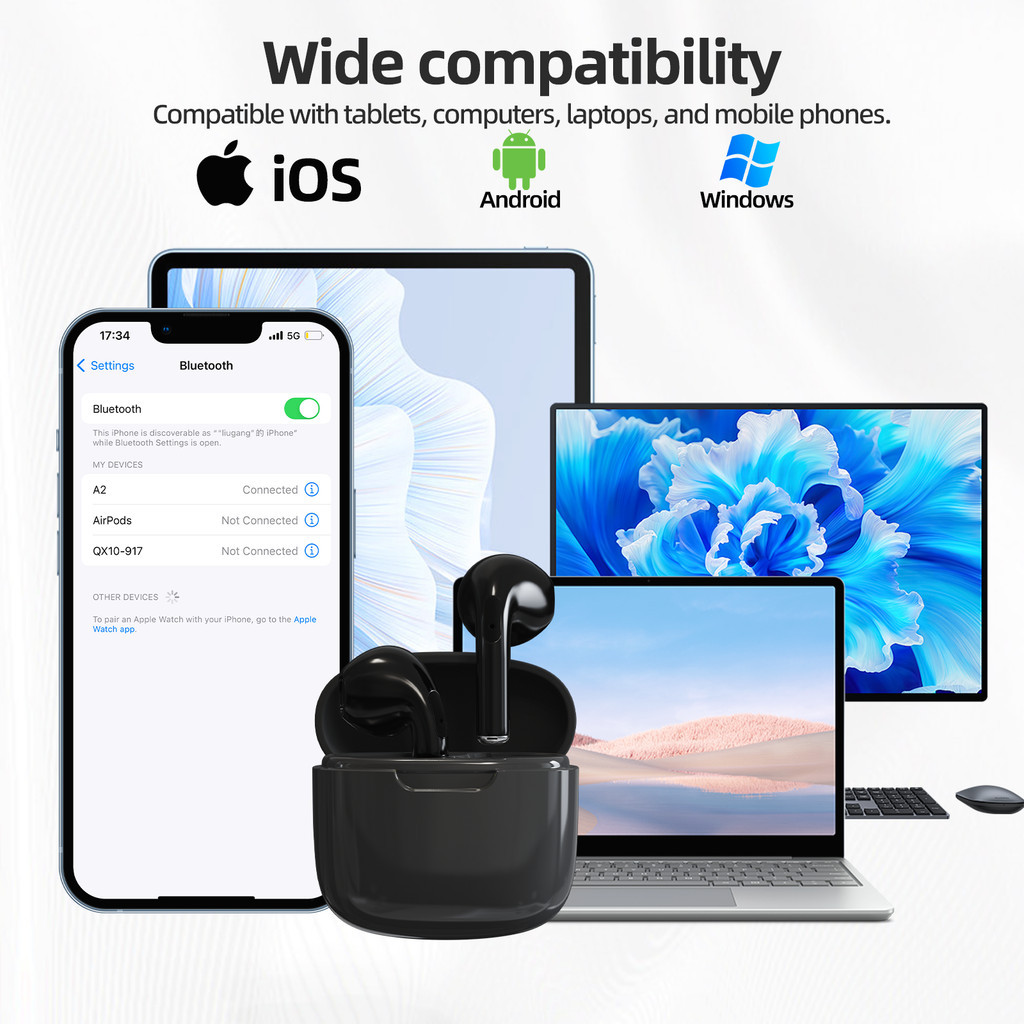 Mô tả GOOJODOQ Tai nghe không dây GOOOJODEQ BT5.3 Tự động ghép đôi Comfort Fit Âm thanh Hi-Fi Điều khiển cảm ứng Type-C Sạc pin 25mAh / 180mAh - 11