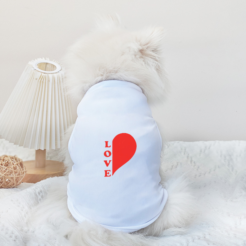 ✨ Hàng MỚI ✨ Áo vest chó tình yêu in hình thời trang s-2XL dành cho các cặp đôi, đi chơi ngày lễ tình nhân, quần áo cho chó