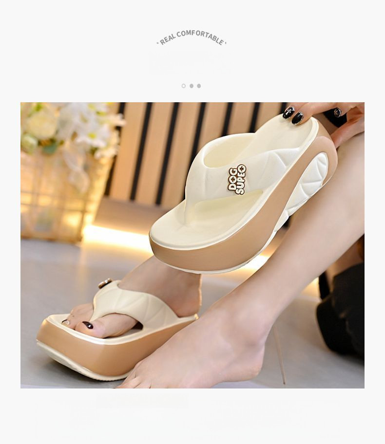 ASHALI Dép xỏ ngón nữ đế dày tăng chiều cao mới thời trang cho hoạt ...