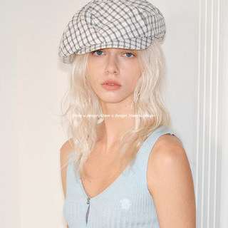Have u desgin Salt Series Lưới Nhỏ Phong Cách Nhật Bản Họa Tiết Phong Cách Preppy Mũ Hình Bát Giác Phong Cách Anh Xuân Hè Phong Cách Mỏng Mặt Mũ Họa Sĩ Nhỏ Hợp Thời Trang