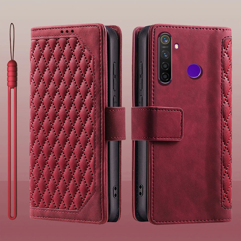 Dành Cho OPPO Realme 5 5i C3 C3i Da Lật Đựng Thẻ Sách Ví Đứng Bảo Vệ Toàn Diện Ốp Lưng Cho OPPO Realme 5 Pro Vỏ Điện Thoại