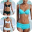 Bộ đồ bơi hở lưng gợi cảm Bikini màu trơn cao cấp dành cho nữ có đệm