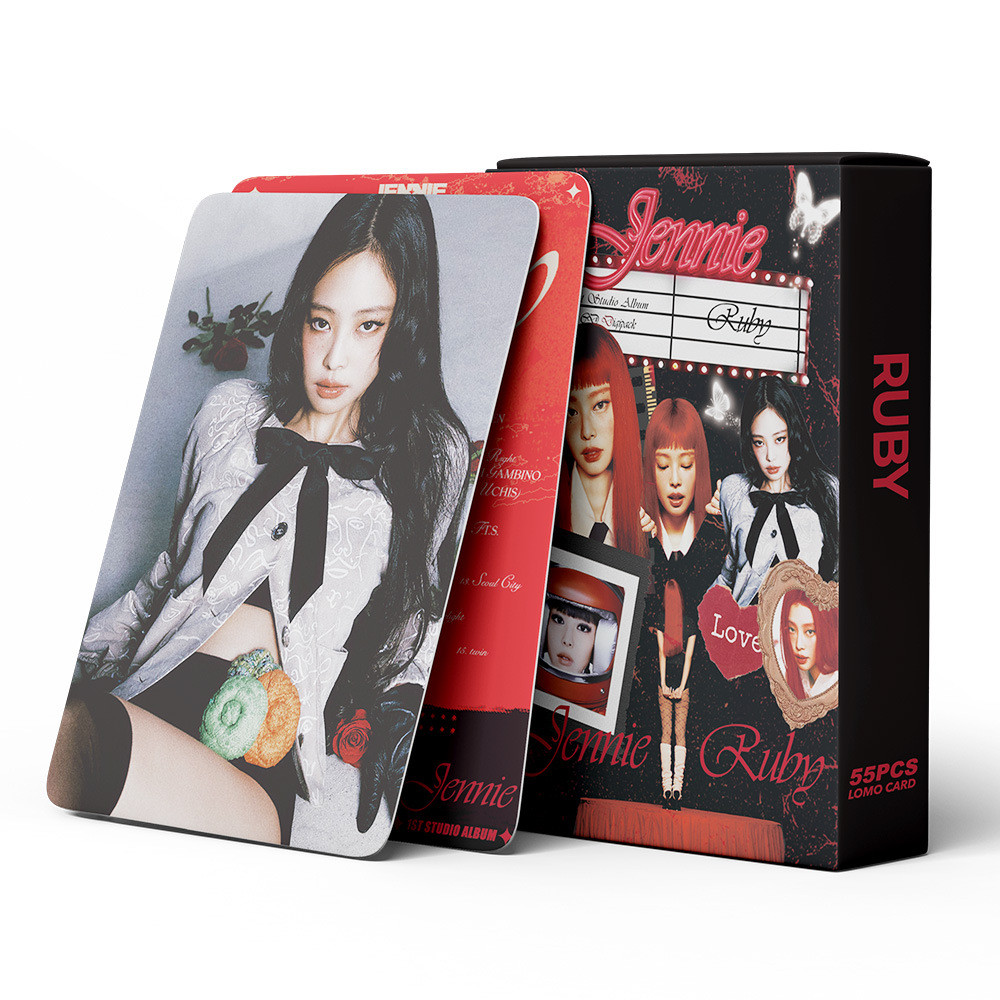 Linxx 55 Chiếc Blackpink Ruby Jennie Solo LOMO Thẻ Ảnh K-Pop Girl Group Fan Sưu Tập Thẻ Hỗ Trợ Có Album Lưu Trữ Cho Kpop Merch