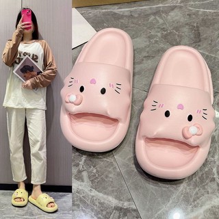 Chống Trơn Trượt Hoạt Hình Kitty Mèo Con Dễ Thương Trong Nhà EVA Nữ Dép Nhà Đế Mềm