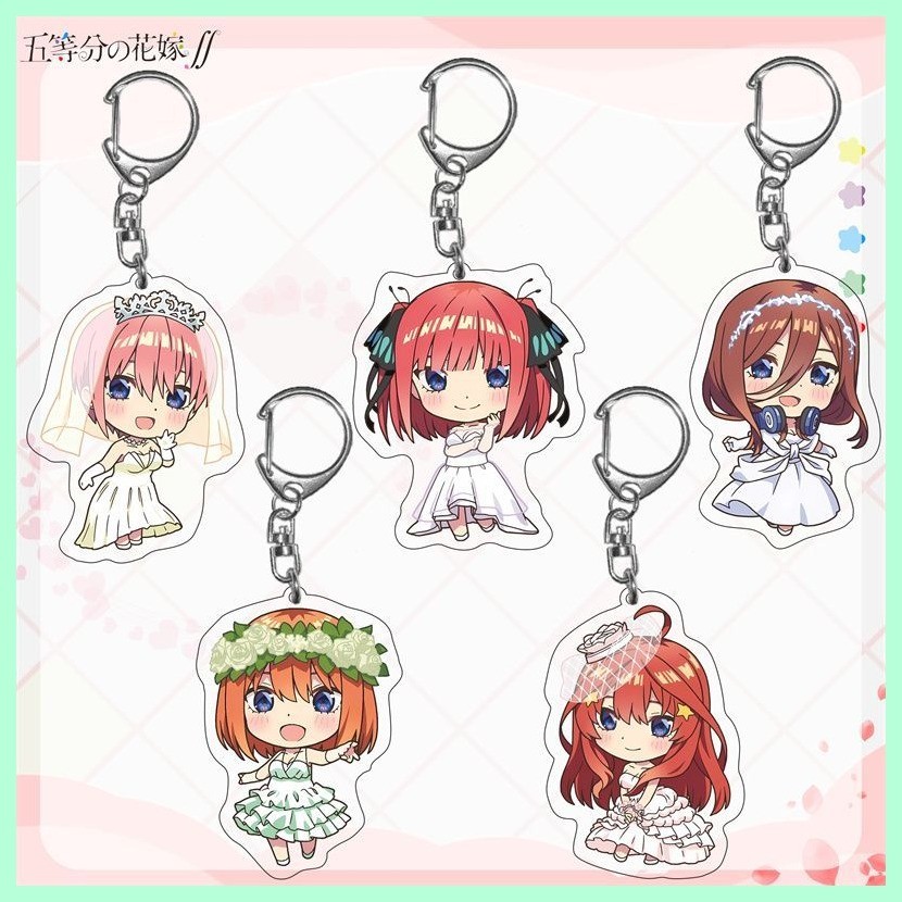 Phong Cách Mới Móc Khóa Mặt Dây Chuyền Quà Tặng Nakano Ichika Nino Miku Năm Bằng Nhau Hoa Cưới Nakano Sanjiu Anime Hàng Hóa Hai Chiều Acrylic Mặt Dây Chuyền Hai Mặt Dây Chuyền Móc Khóa Yotsuba Itsuki