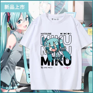 Áo thun phong cách mới Áo thun ngắn tay Hatsune MIKU Hatsune MIKU MIKU Anime Đồng thương hiệu Hàng hóa cùng phong cách cos Áo thun ngắn tay nam