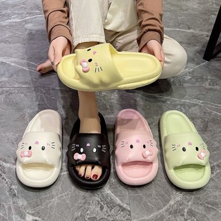 Chống Trơn Trượt Hoạt Hình Kitty Mèo Con Dễ Thương Trong Nhà EVA Nữ Dép Nhà Đế Mềm