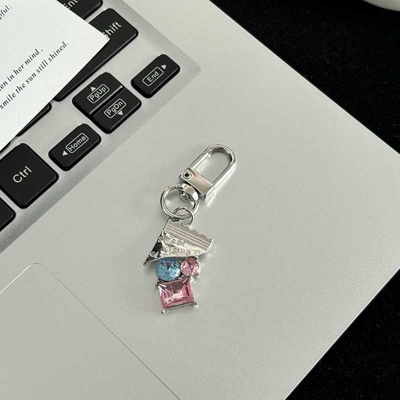 Black Cherry Colored Diamond Sweetheart Candy Keychain Personalized ...